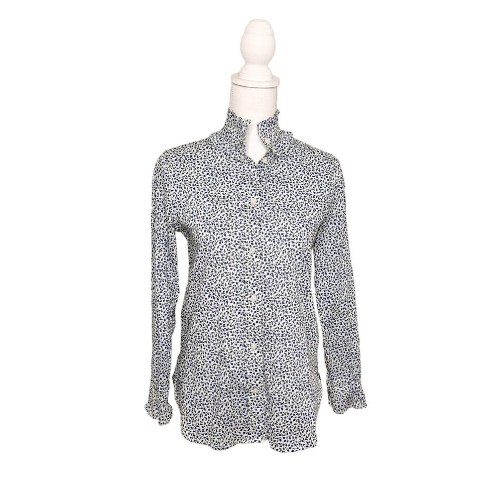 J. Crew Classic-fit Button Down Shirt Liberty Ed Blue White Floral US 00
